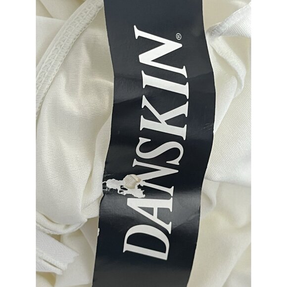 Vintage Danskin Adults Petite TurtleNeck Leotard White Nylon Zipper Closure NWT